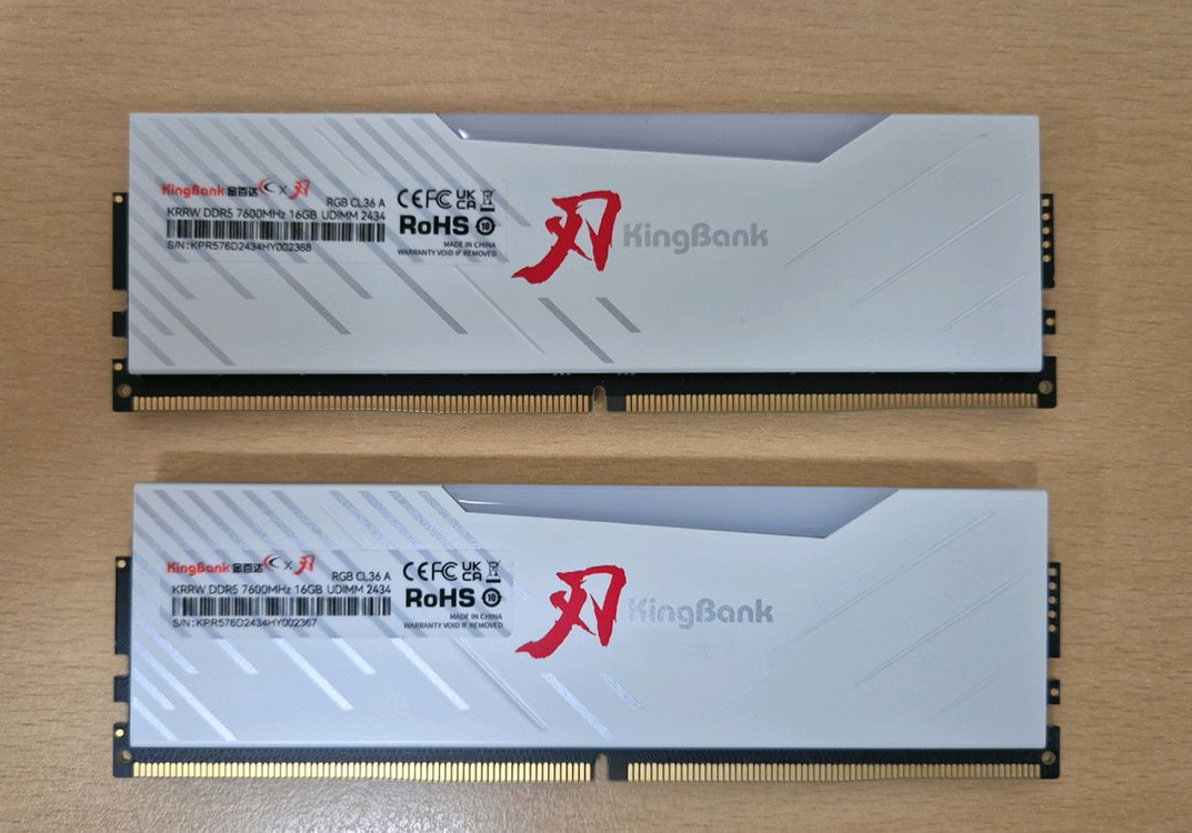 킹뱅크 DDR5 32GB 7600MHz 화이트 RGB 하이닉스 A다이 램--1