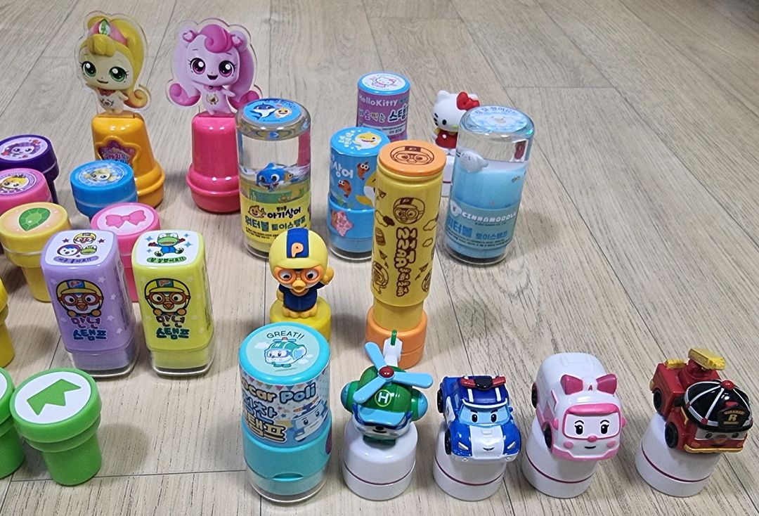 [총54종]캐릭터 도장놀이·칭찬스탬프·워터볼토이스템프(뽀로로,핑크퐁 아기상어,티니핑,헬로키티,로보카폴리,산리오 등)--5