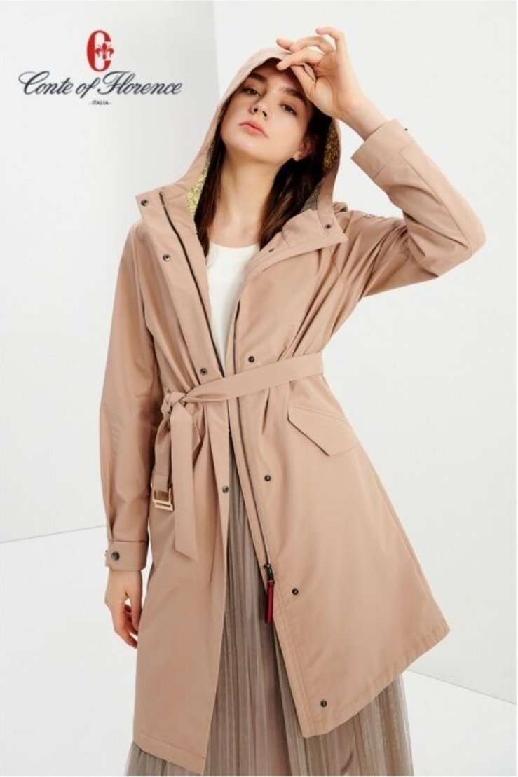 꼰떼오브 플로렌스 여성 트렌치형 후드 자켓 미개봉 새제품 택포 17000--4