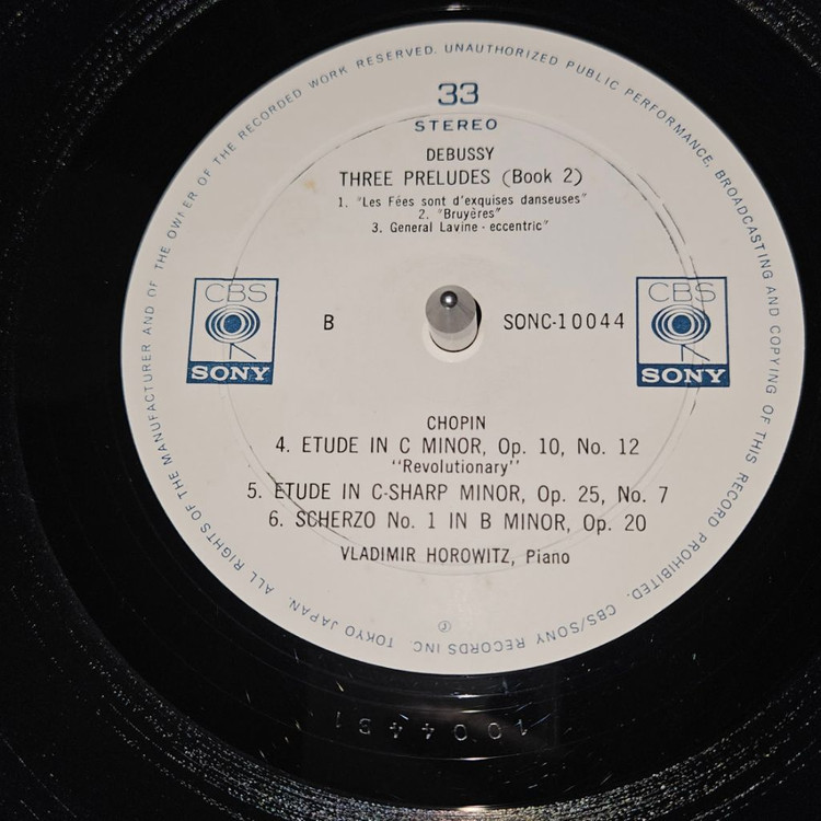 [클래식 LP] 쇼팽 드뷔시 피아노 모음 호로비츠 연주 (CBS 일본반)--1