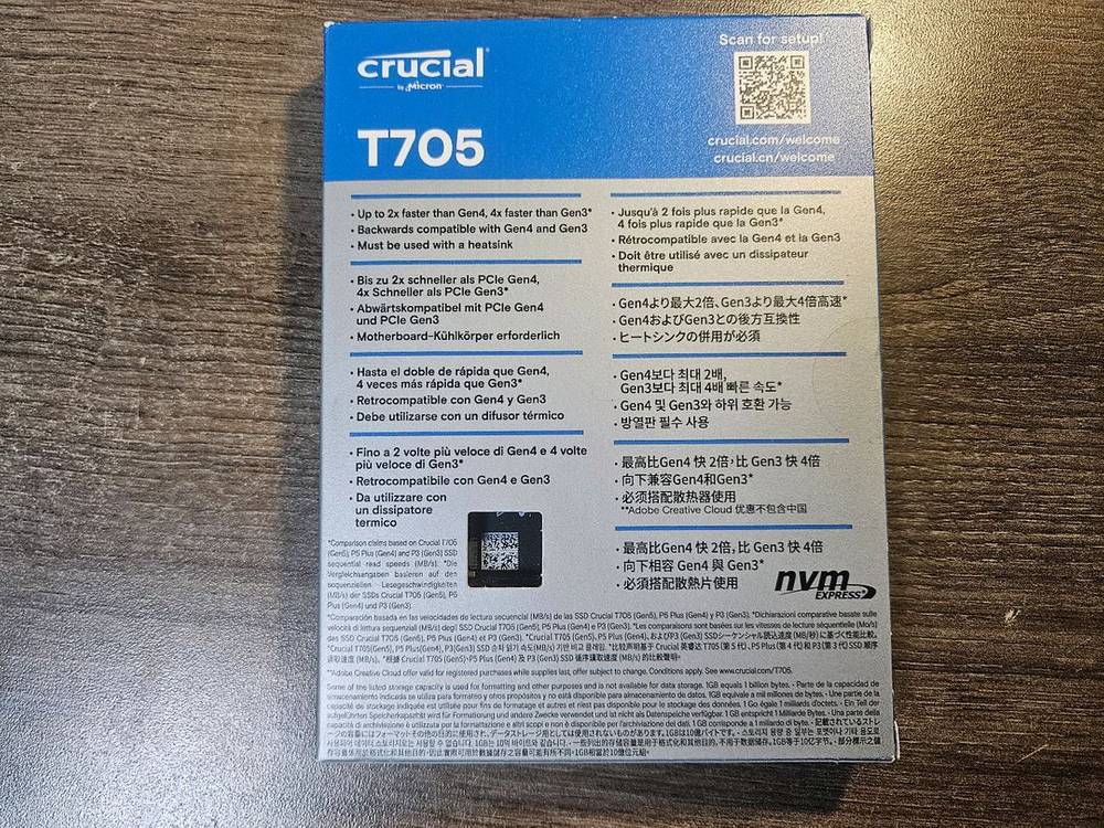크루셜 T705 NVMe M.2 SSD 2TB 미개봉 이미지
