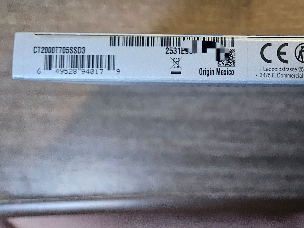 크루셜 T705 NVMe M.2 SSD 2TB 미개봉 이미지
