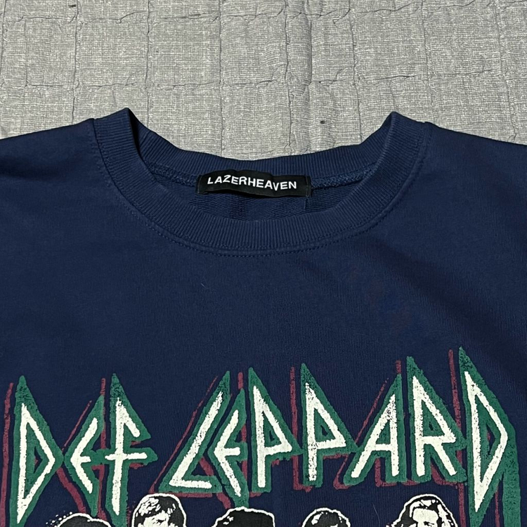 LAZERHEAVEN 데프 레파드 프린팅 맨투맨 105-110--1