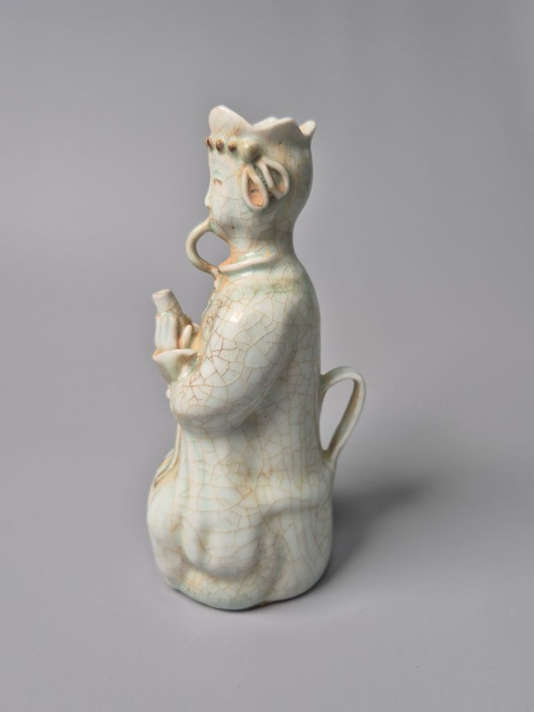 송대 청자 가요풍 관악기 연주 인물형 주전자 중국도자기 골동품 고미술품--2