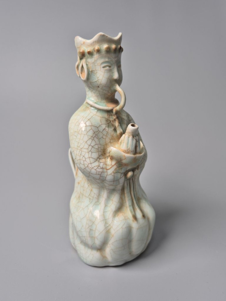 송대 청자 가요풍 관악기 연주 인물형 주전자 중국도자기 골동품 고미술품--7