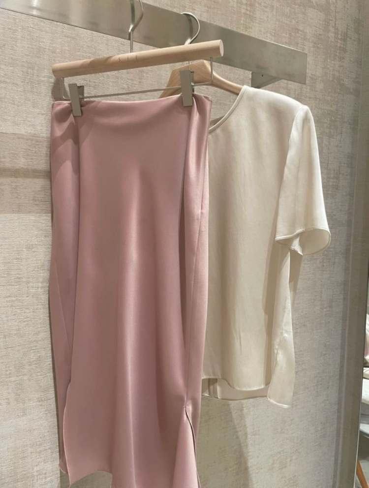 시에 SIE 플로렌스 슬릿스커트 0사이즈 새틴핑크--8