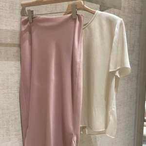 시에 SIE 플로렌스 슬릿스커트 0사이즈 새틴핑크