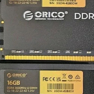 DDR4 16GB 3600MHZ 램 2개 세트 총 32GB 이미지