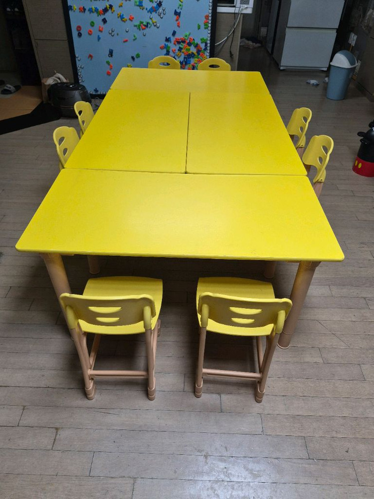 교연교구 아동용 책상 의자 4세트 이미지