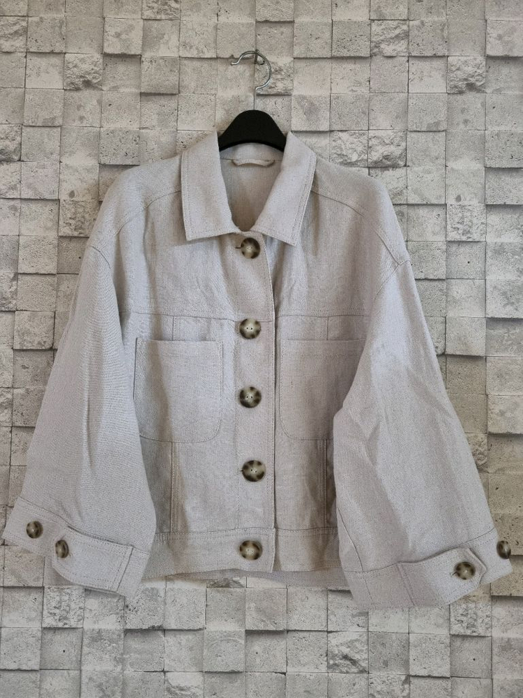 더엣지 베이지 린넨혼방 자켓--10