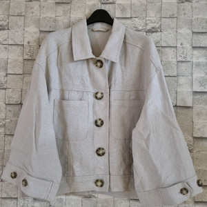 더엣지 베이지 린넨혼방 자켓