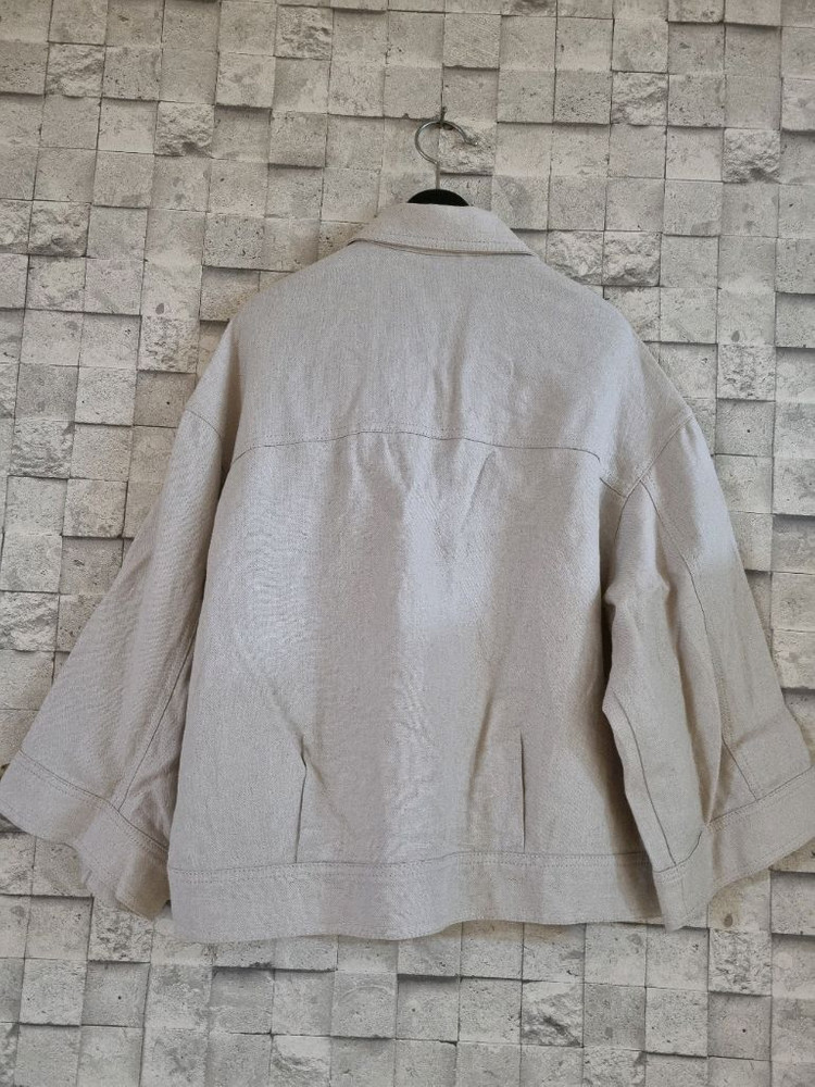 더엣지 베이지 린넨혼방 자켓--2