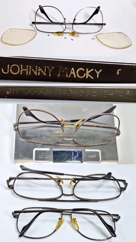 90s 일본 빈티지 투브릿지 더블브릿지 johnny macky jm-8563 티타늄 안경테 58mm 레트로 클래식 이미지