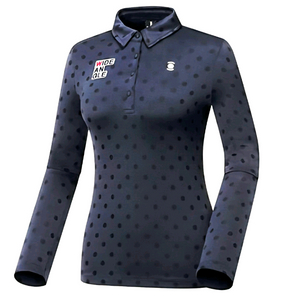 미사용) 와이드앵글 여성 도트 자카드 긴팔 스판 티셔츠