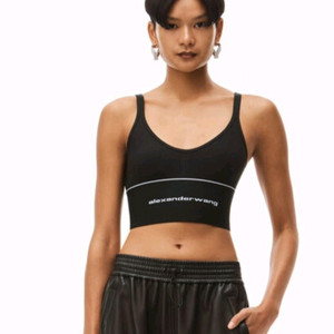 알렉산더왕 로고 밴딩 브라탑 블랙 XS