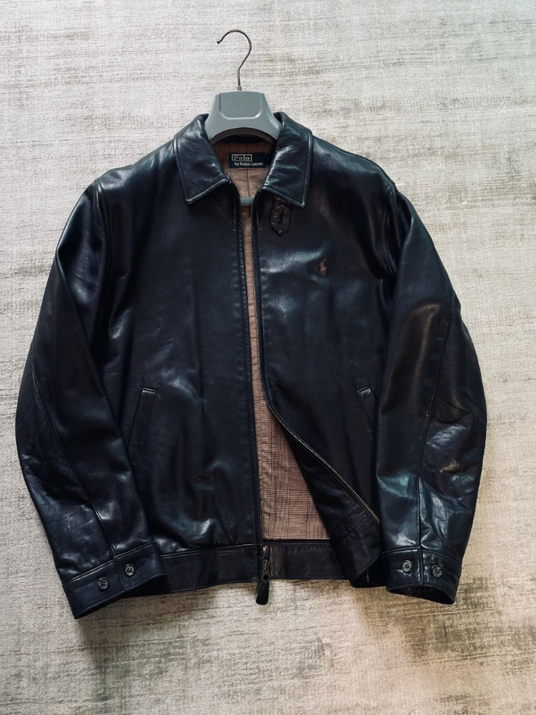 폴로 랄프로렌 헤리티지 맥스웰 램스킨 레더 자켓 블랙--1