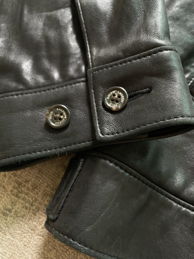 폴로 랄프로렌 헤리티지 맥스웰 램스킨 레더 자켓 블랙--8