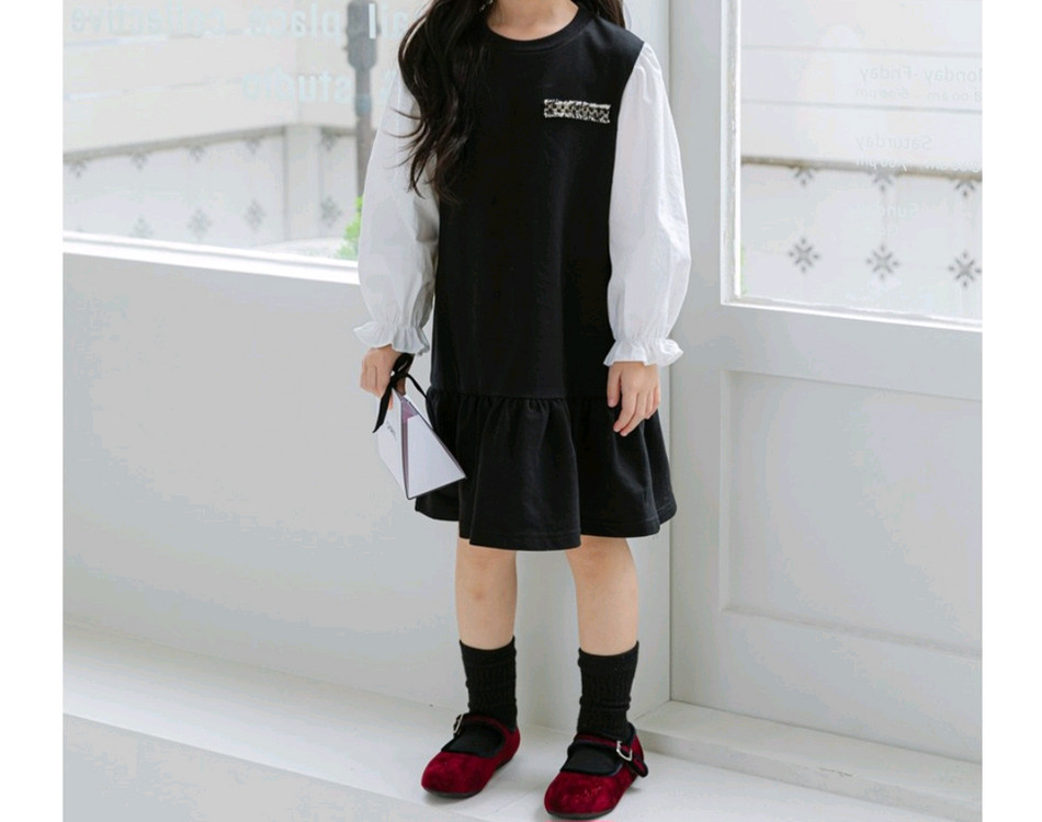 라라아망 배색 트위드 원피스 140--2