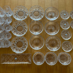 Parka 파카 크리스탈 29개 그릇, 컵, 받침대