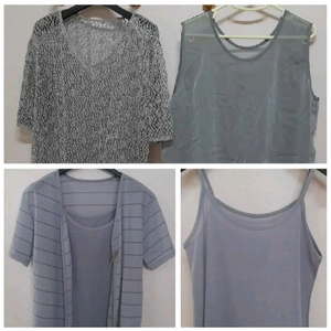 2종 여성니트 가디건 나시세트 새상품. 개당가