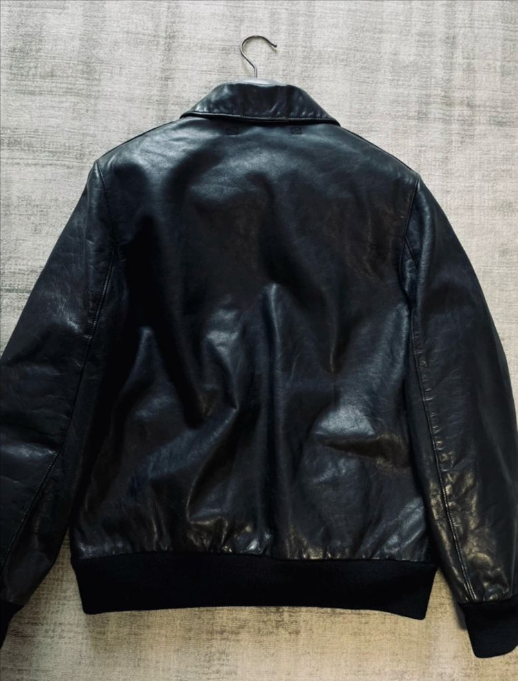 (네고가능)정품 폴로 랄프로렌 클래식 카우하이드 A-2 가죽 자켓 하이그로시 이미지