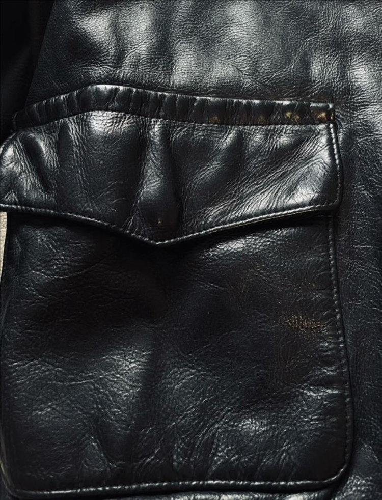 (네고가능)정품 폴로 랄프로렌 클래식 카우하이드 A-2 가죽 자켓 하이그로시 이미지