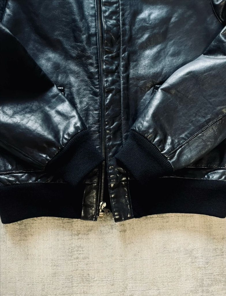 (네고가능)정품 폴로 랄프로렌 클래식 카우하이드 A-2 가죽 자켓 하이그로시 이미지