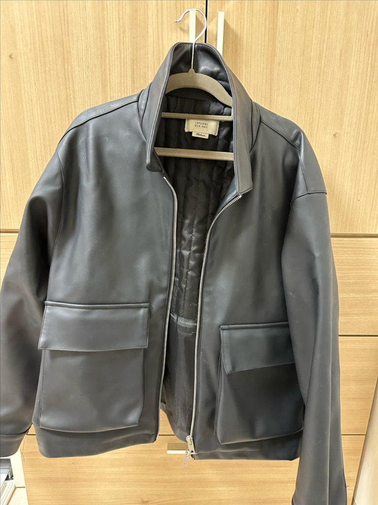 (가격 인하)라퍼지스토어 버핑레더 미니멀 포켓 블루종 M--1