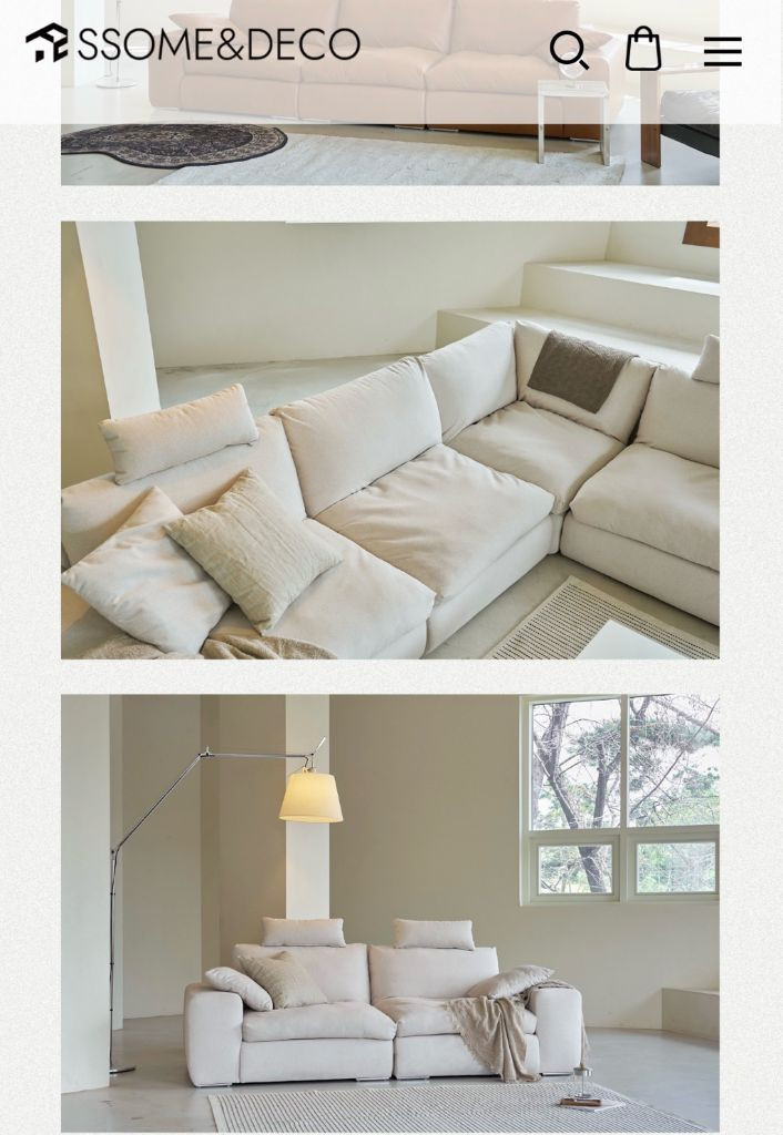 썸앤데코 소프트 모듈 소파 5인용 이미지