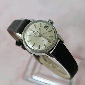 빈티지 오메가 여성용 자동가죽시계