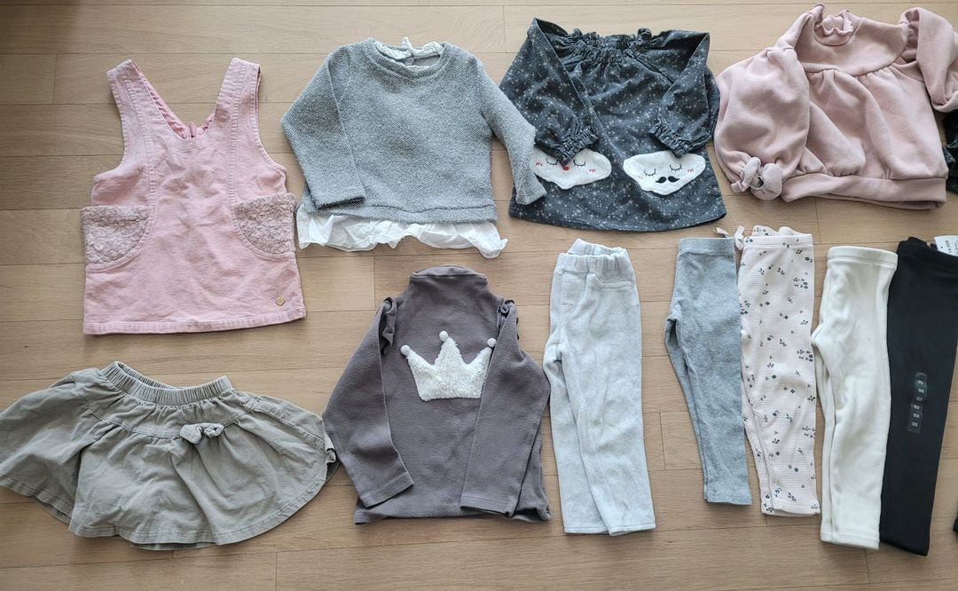 여아 유아동 치마 바지 레깅스 티셔츠 원피스90-100 14벌--1