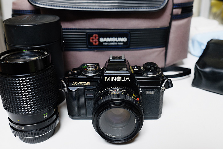 미놀타 x700,x-700 MPS 팝니다(랜즈2개,가방,플레쉬,삼각대)--2