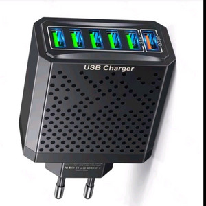 6포트 스마트폰 멀티충전기 +C type 일반 케이블 포함 이미지