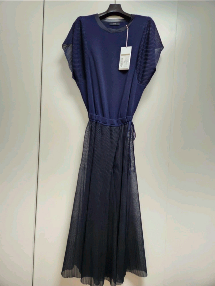 한섬(시스템)시스루 블록 니트 드레스 (90) / 외부 미착용--2