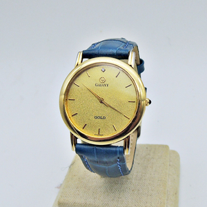 갤럭시 골드 18K 베젤 크라운 쿼츠