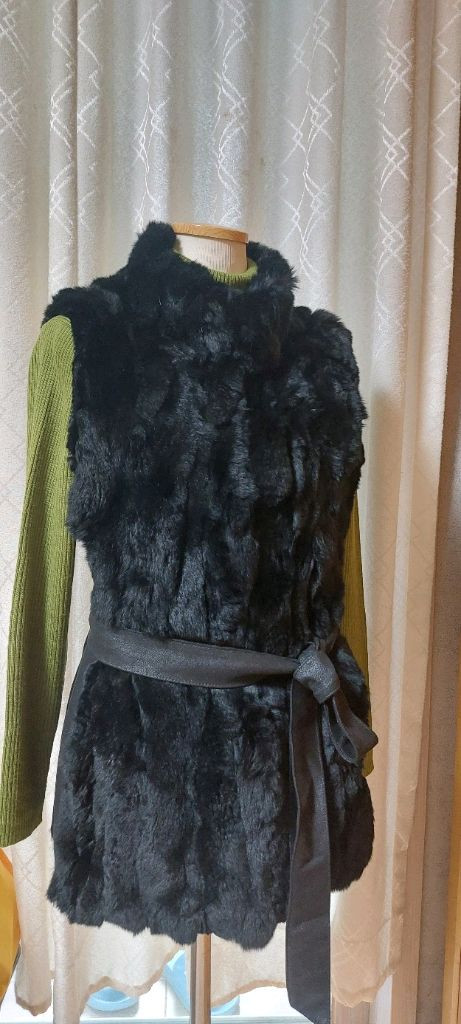 밍크 베스트 PREM by IT MICHA 블랙 퍼 베스트 55--3