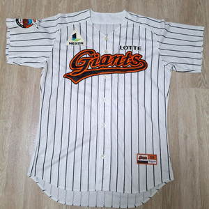 롯데자이언츠 노마킹 프로페셔널 홈 스트라이프 넥슨패치 105사이즈 유니폼