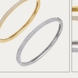 마이미 캘리포니아 임블리 마이크로 파베 뱅글 팔찌 실버 (거의 새상품)