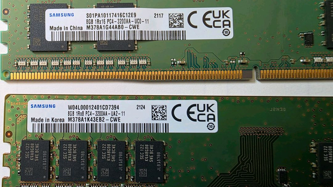 삼성 DDR4 3200 16GB 메모리 8GB 2개 세트--2