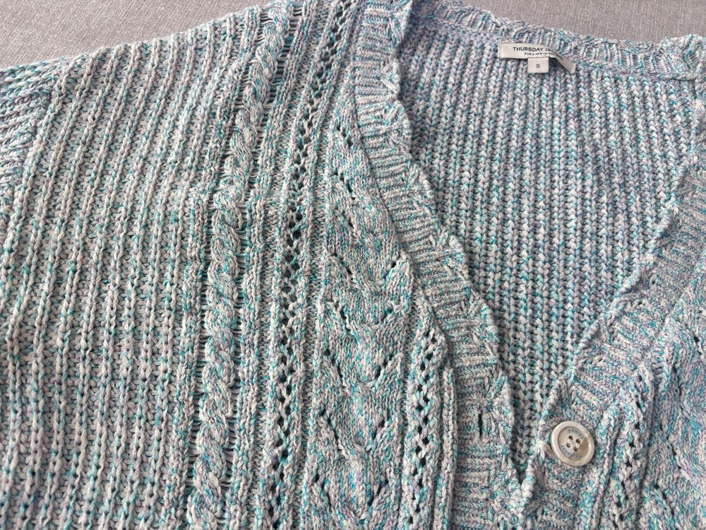 써스데이아일랜드 테입사 케이블 니트 가디건 (T252MCD134W)--1