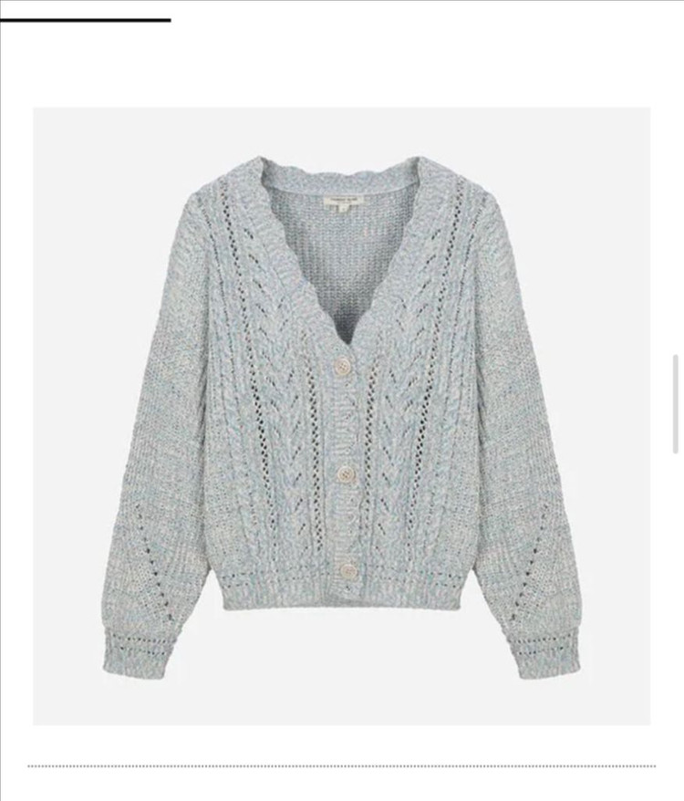 써스데이아일랜드 테입사 케이블 니트 가디건 (T252MCD134W)--3