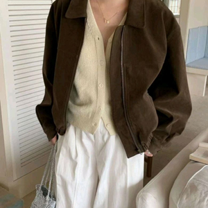 (새상품) 스웨이드 블루종 봄버 자켓 블랙컬러 이미지