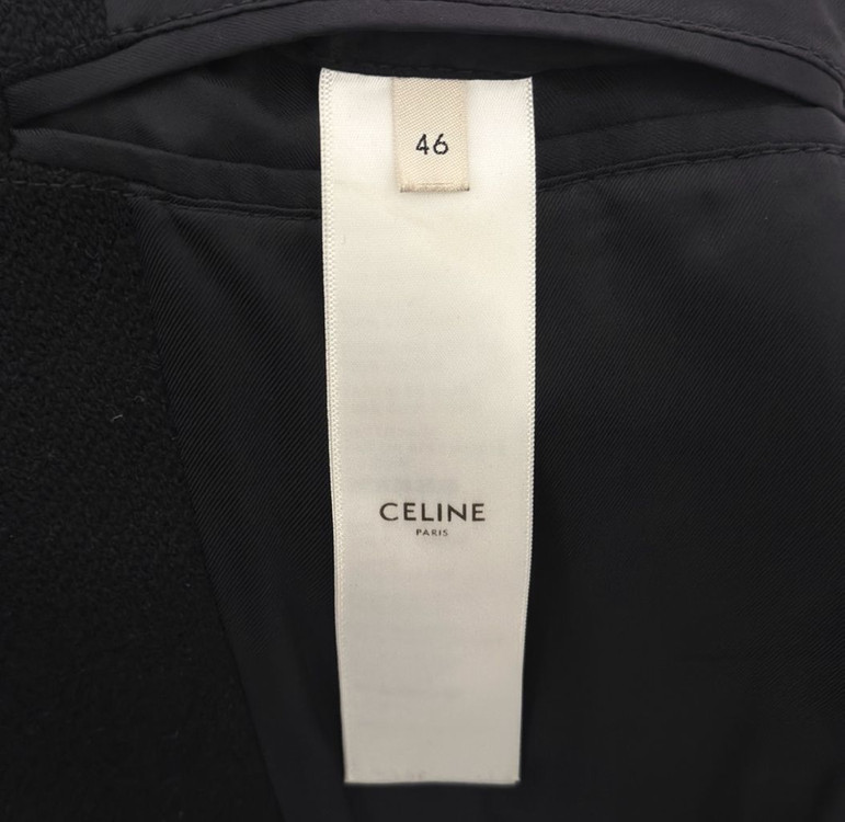 [46] 셀린느 울 레더 웨스턴 테디 바시티 자켓 블랙 이미지