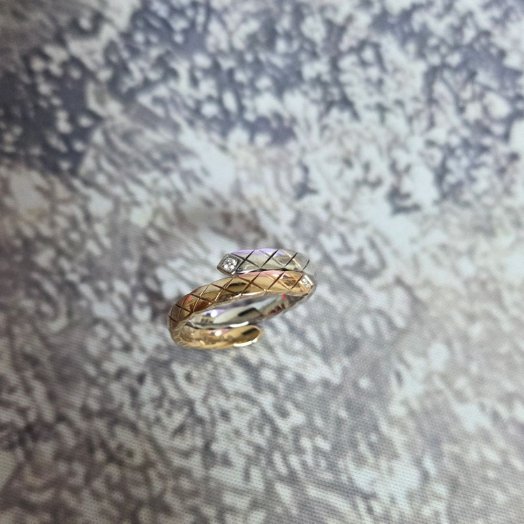 샤넬 코코크러쉬 유앤미 58호 두줄 다이아 베이지골드+화이트골드--1