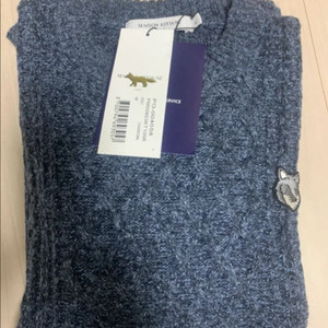 메종키츠네 폭스헤드 여성니트블루 M 새상품