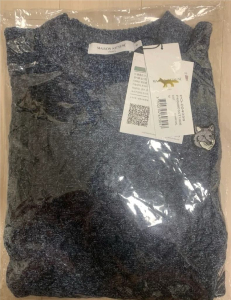 메종키츠네 폭스헤드 여성니트블루 M 새상품--1