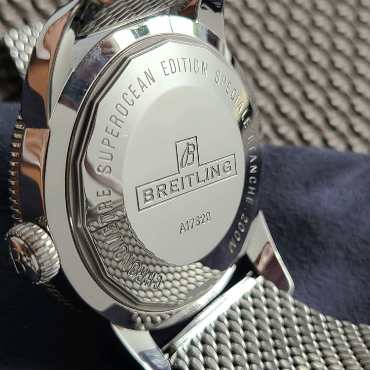 [브라이틀링] 슈퍼오션 헤리티지 46mm 블랙 메쉬 브레이슬릿 모델--6