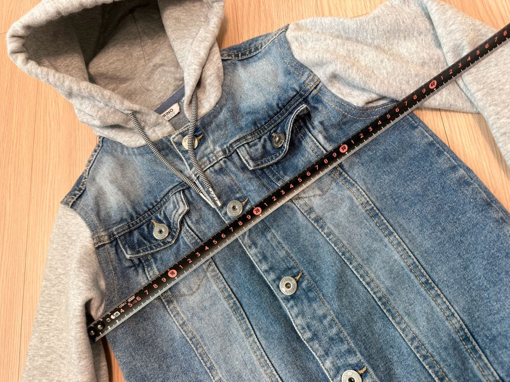 수입 데님 후드 청자켓 후드티 봄 점퍼 120~130 사이즈 정도 이미지