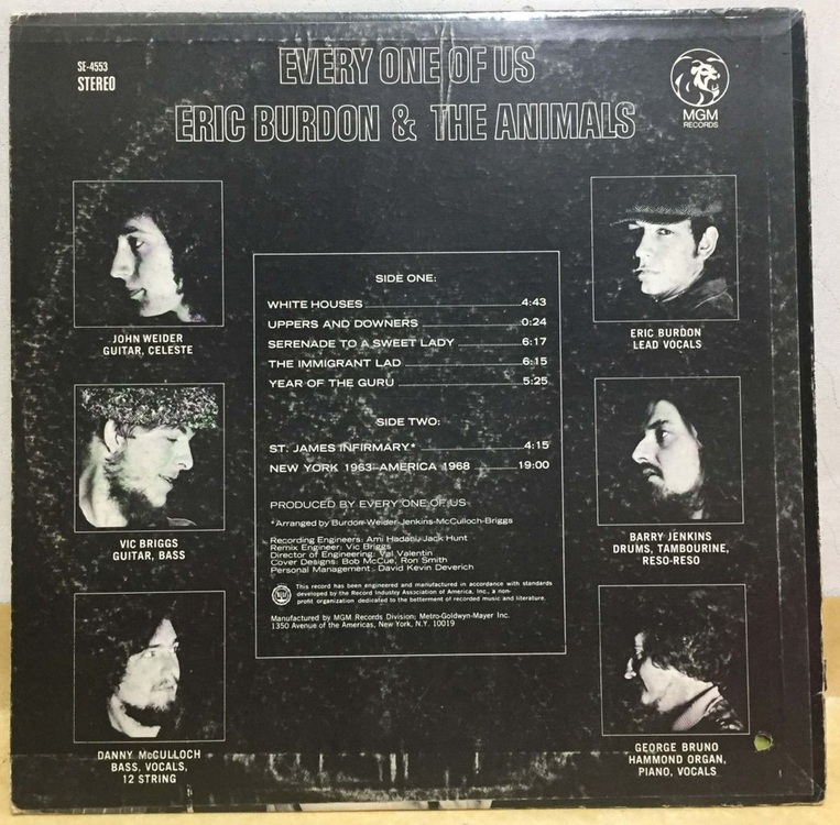 LP ; eric burdon and the animals - every one of us 에릭 버든 엘피 음반 이미지
