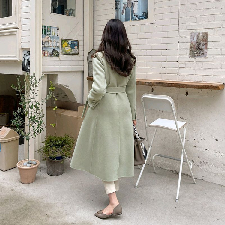 아뜨랑스 아띠 블로썸 A라인 패딩 베스트 울 코트 애플민트 이미지